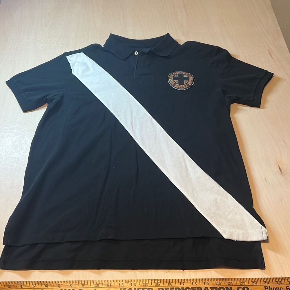Polo Ralph Lauren Polo Shirt XL Black Lifeguard Stripe RARE Vintage 90 NWT